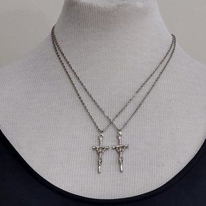 Two Crucifix Necklace